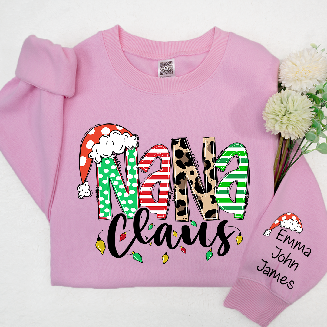 Nana claus Christmas And Grandkids Sweatshirt