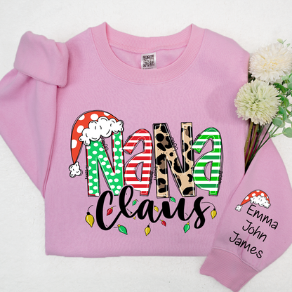 Nana claus Christmas And Grandkids Sweatshirt