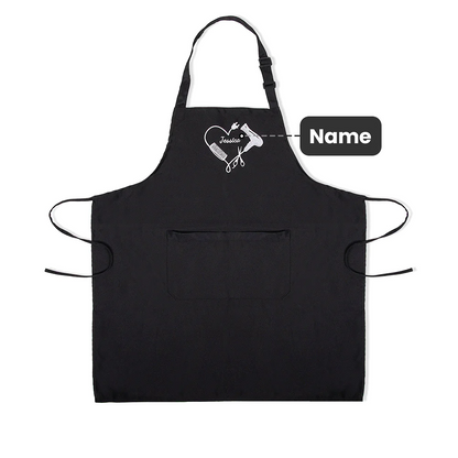 Personalised Hairstylist Pocket Apron with Embroidered Heart Salon Barber Shop Accessory Gift for Stylist Hairdressing Enthusiast