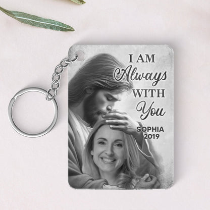 God Has You In His Arms Memorial Sympathy Gift Remembrance Keepsake Photo Inserted Personalized Acrylic Keychain