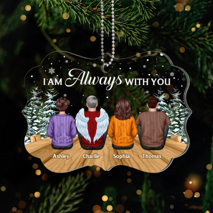 Always With You Family Memorial Remembrance Keepsake Bridge Forest Snow Personalized Acrylic Ornament