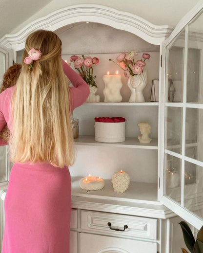 "Her" and Angelica Ceramic Vase Set of 2 displayed next to other Anaïs candles.