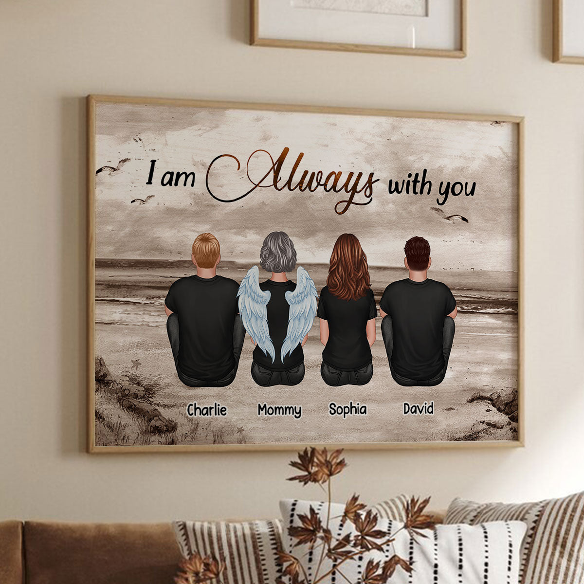 Always With You Sky Family Members, Memorial Personalized Poster, Sympathy Gift