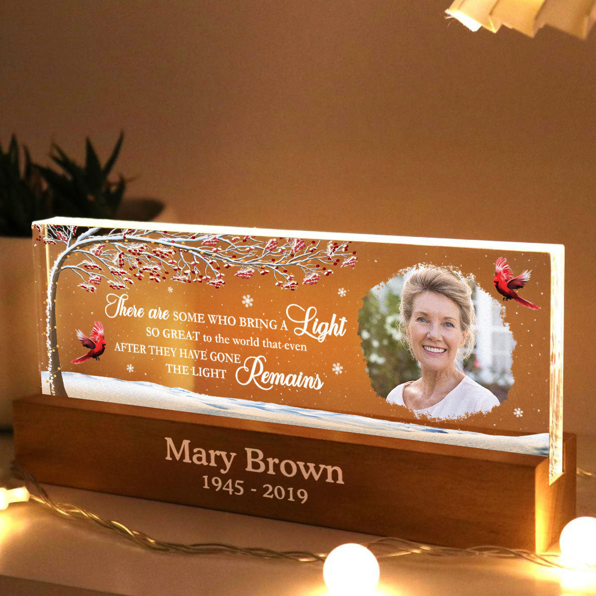 There Are Some Who Bring A Light So Great To The World Personalized Acrylic Block LED Night Light, Memorial Gift, Sympathy Gift for Loss of Loved One