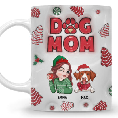 Dog Mom Christmas Cake - Personalized Custom 3D Inflated Effect Mug