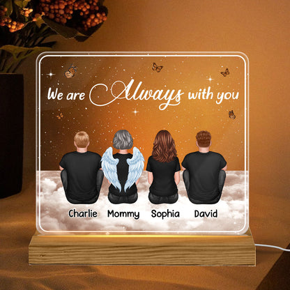 Always With You Sky Family Members, Memorial Personalized Custom Shaped LED Night Light, Sympathy Gift