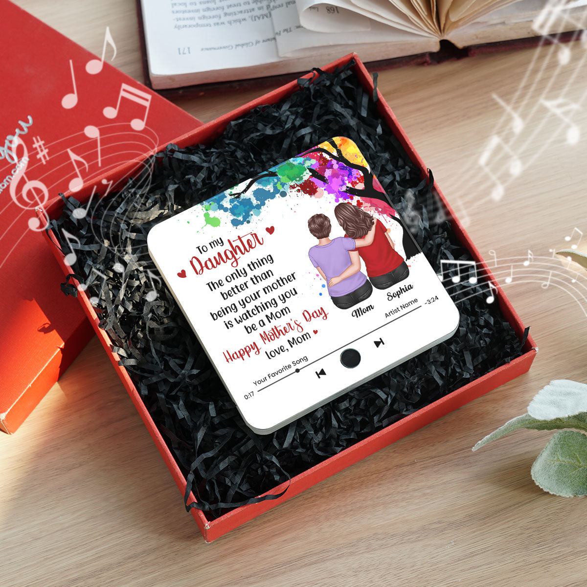 From Mom To My Daughter Personalized Music Fridge Magnet, Heartfelt Mother's Day Gift for Daughter, Daughter-in-law