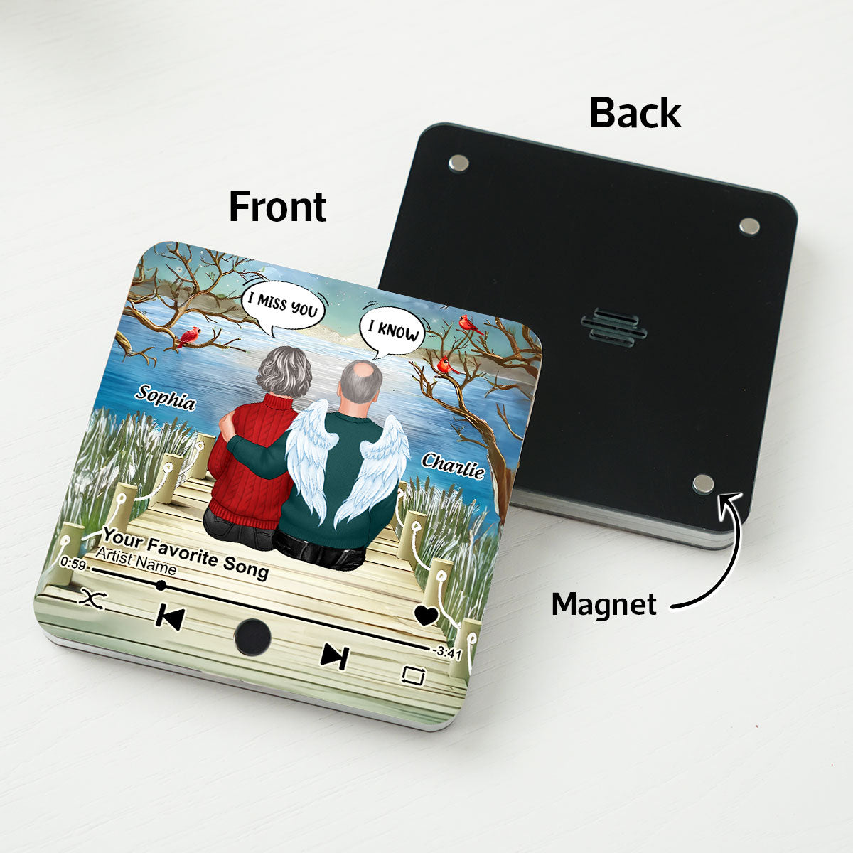 Family Together Conversation Memorial Personalized Music Fridge Magnet, Heartwarming Sympathy Gift, Remembrance Gift