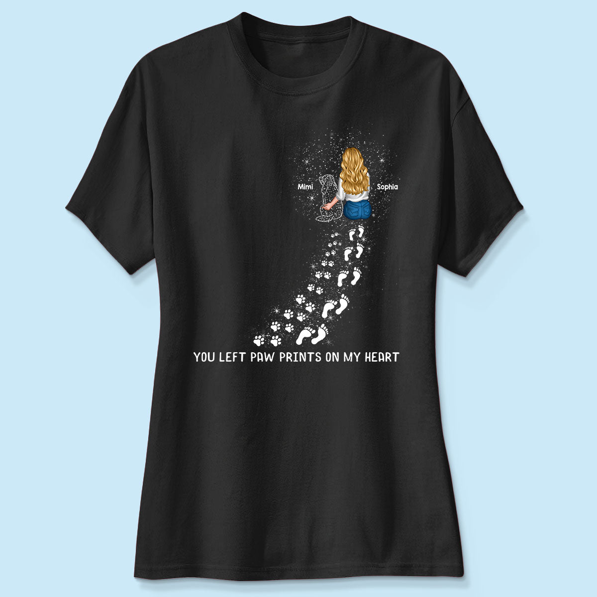 You Left Paw Prints On My Heart Dog Memorial Keepsake Personalized Shirt