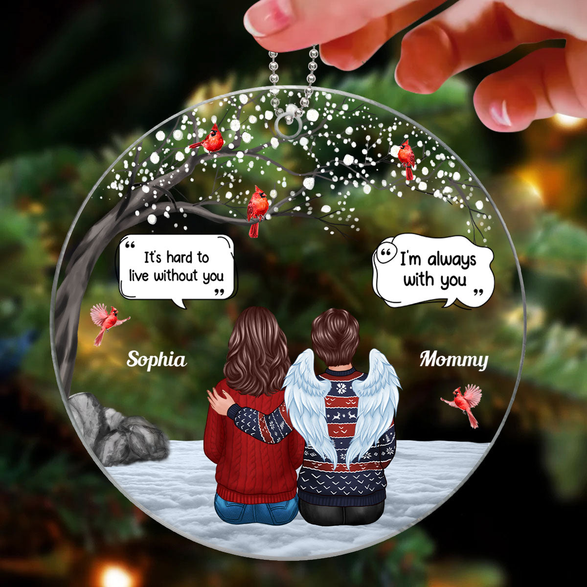 Blossom Tree Memorial Keepsake Sympathy Gift Personalized Acrylic Ornament