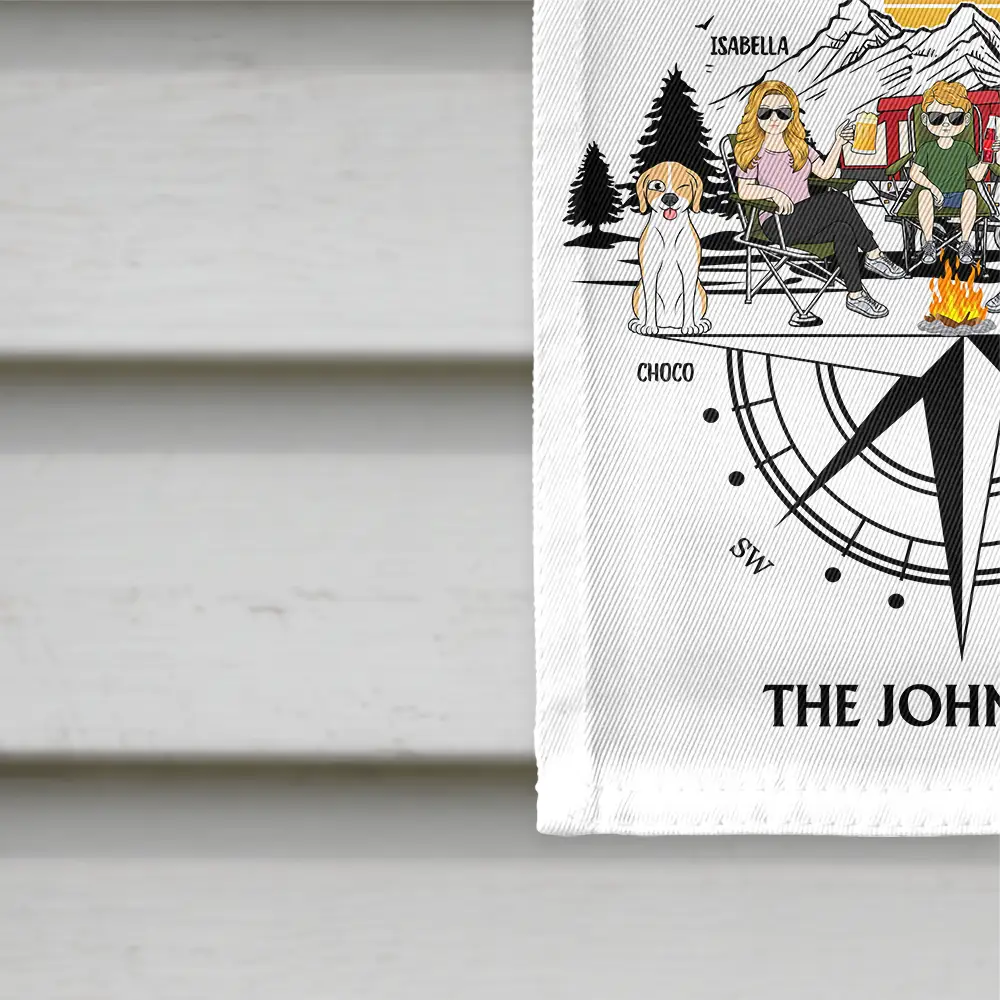 Family Adventures Camping - Personalized Flag
