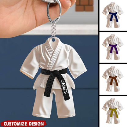 Personalized Black Belt Keychain - Taekwondo,Karate,Jiu-Jitsu Gift