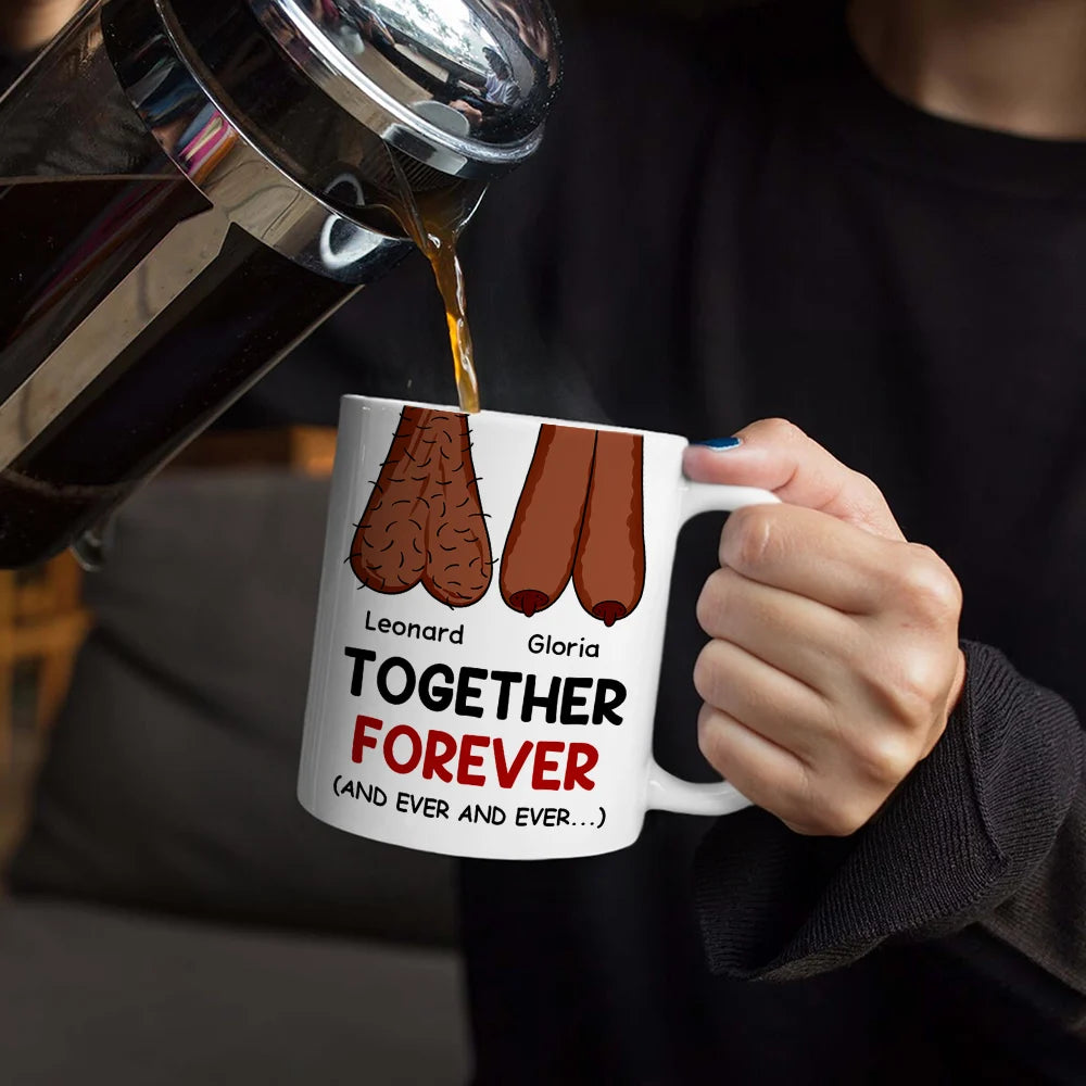 Together Forever Old Couple - Personalized White Edge-to-Edge Mug