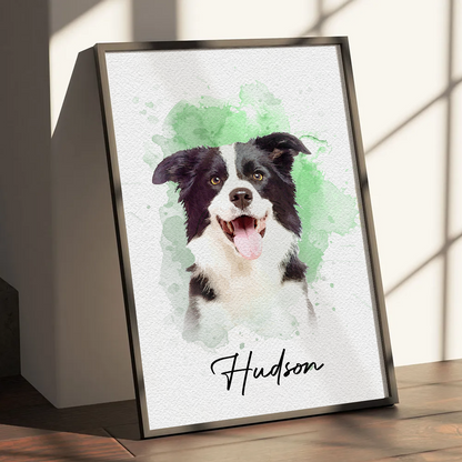 Personalized Watercolor Pet From Photo - Personalized Customized Canvas - New Pet Gift, Pet Memorial Gift