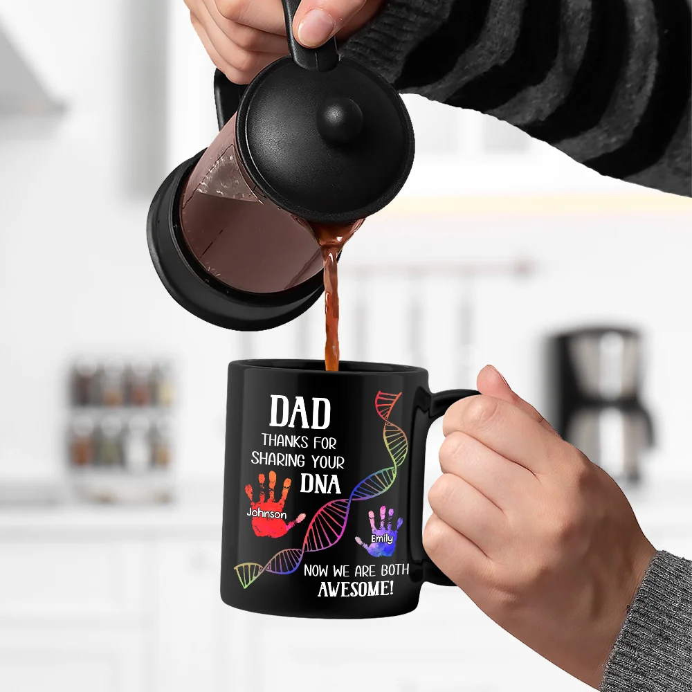 Sharing Your DNA - Personalized Black Mug