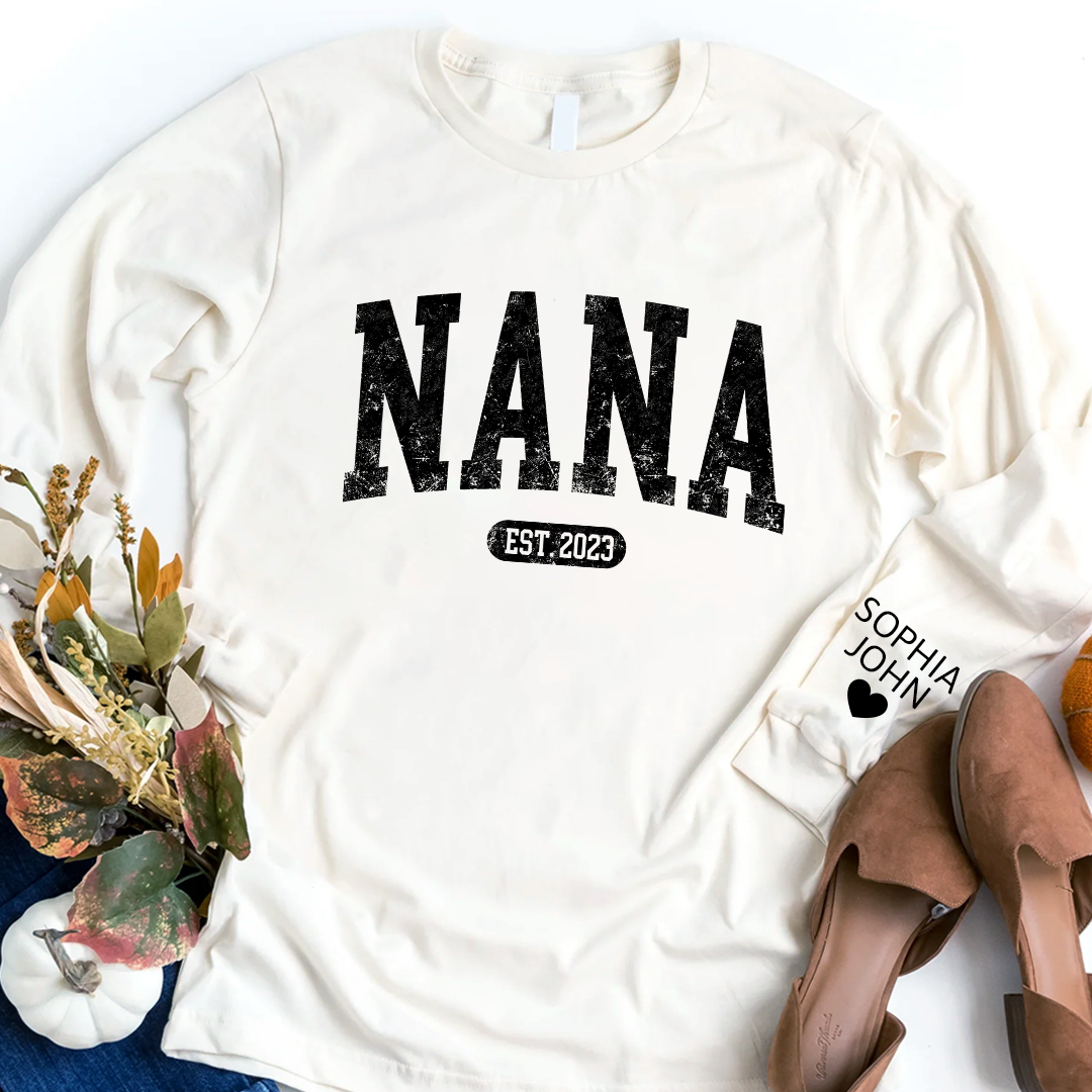 Personalize Mom, Nana, Mimi, Grandma Gift Custom Name Kids CTH01 Longsleeve