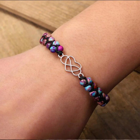 For Granddaughter Infinity Heart Beads Bracelet