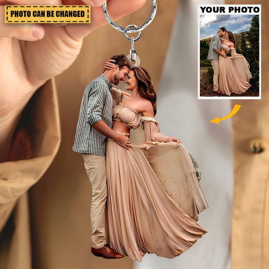 Customized Your Photo Keychain - Personalized Photo Acrylic Keychain - Christmas Gifts For Family