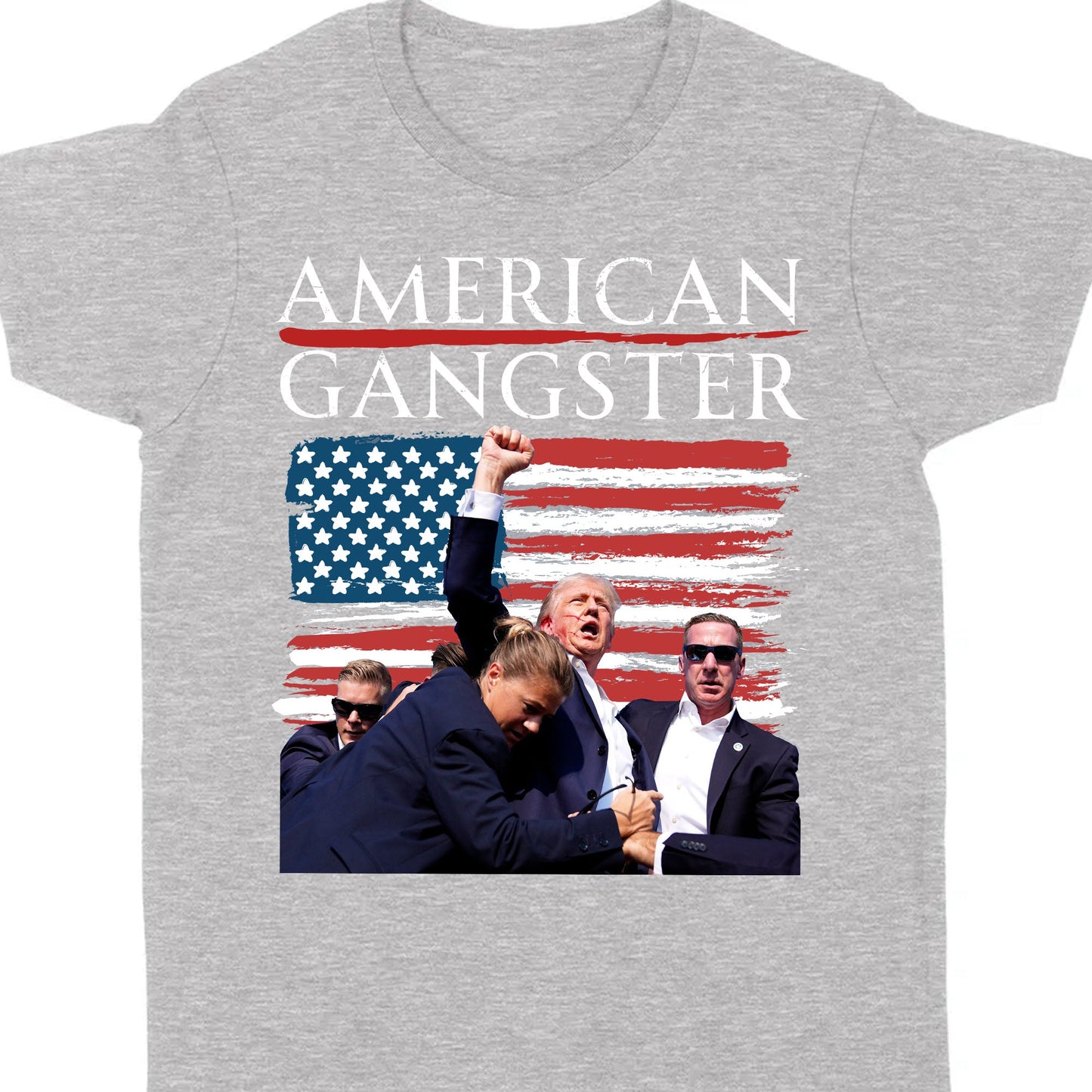 Trump American Gangster | Trump Fight 2024 Shirt Pennsylvania Rally | Trump Fight Shirt Dark C1144 - GOP