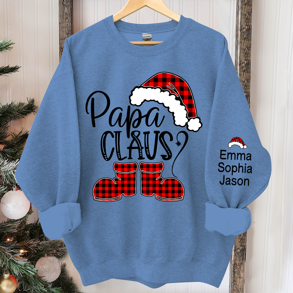 Papa Claus Christmas, Custom Papa And Kids, Grandpa Gift TH Sweatshirt