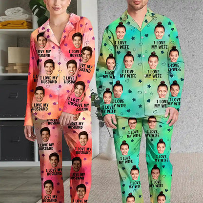 Custom Photo Funny I Love My Lover - Personalized Long Pajamas Set