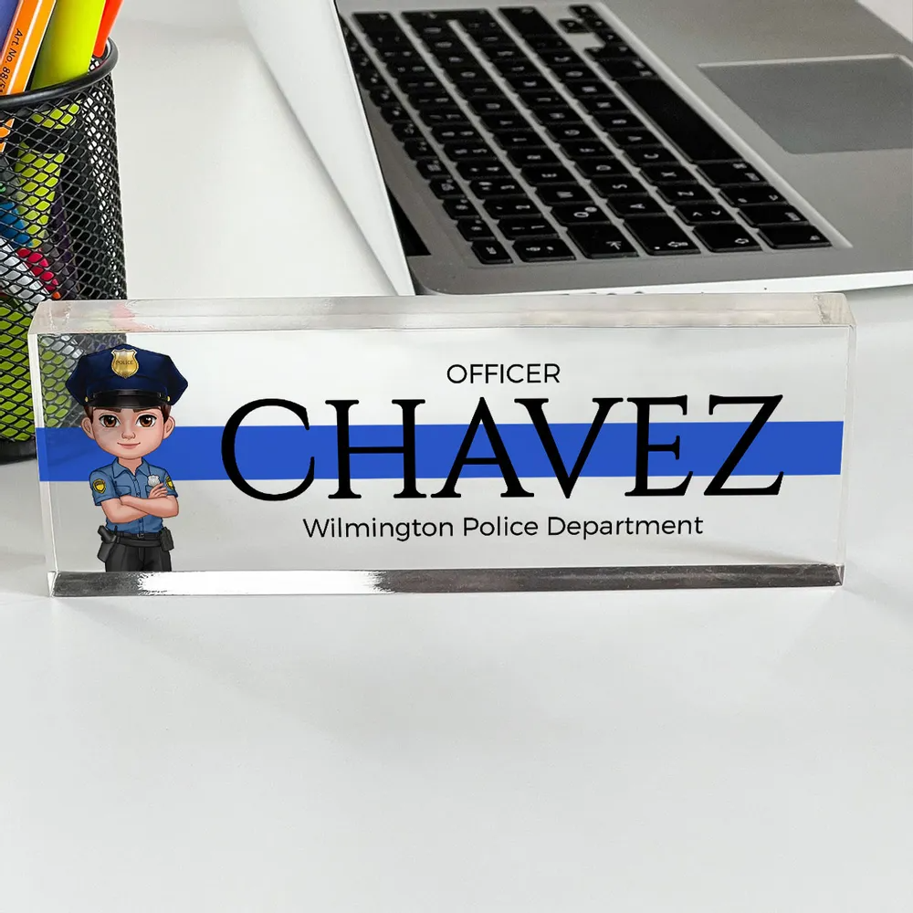 Law Enforcement Personalized Acrylic Desk Name Plate, Appreciation Gift For Police Officers, Sheriff, Deputy Sheriff