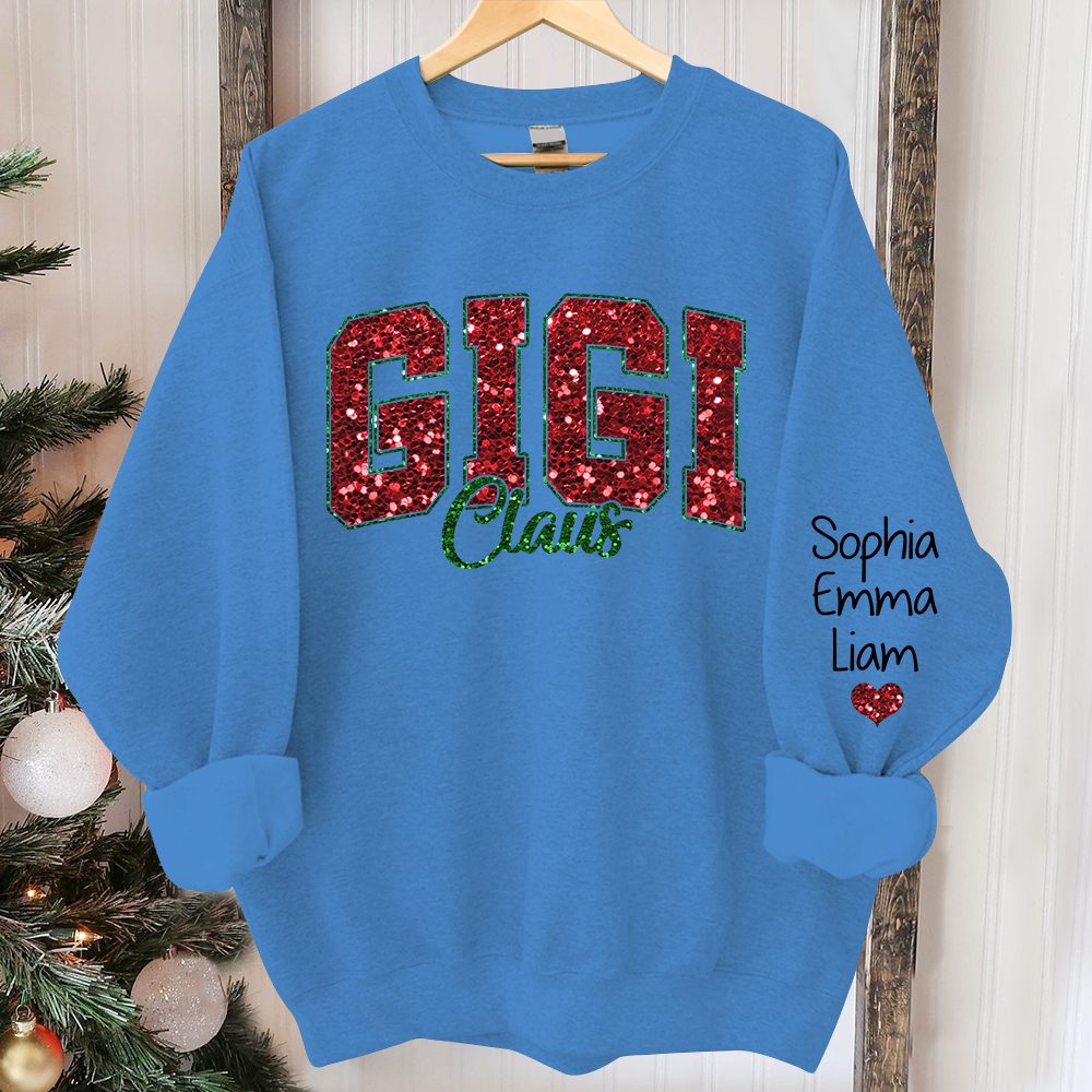 Custom Gigi Claus Christmas And Kids Sweatshirt