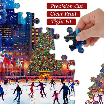 Christmas on Ice Pop Art Jigsaw Puzzle 1000 Pieces