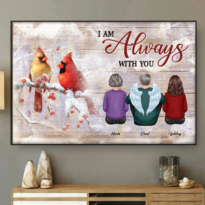 Cardinals Family Sitting Memorial Personalized Poster, Remembrance Gift, Sympathy Gift