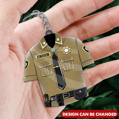 Custom Police Keychain, Personalized Bulletproof Police Vest Keychain