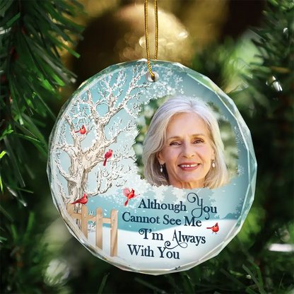 Custom Photo Christmas Will Never Be The Same Without You - Personalized Circle Ornament