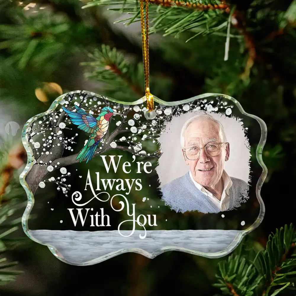 Custom Photo I'm Always With You Memorial - Personalized Medallion Acrylic Ornament