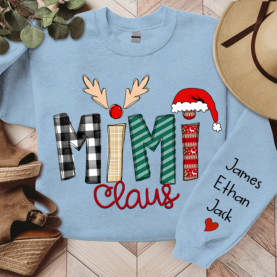 Family Best Gifts For Christmas, Mimi Claus Sweatshirt, 2024 Christmas Nana Sweatshirt, Custom Grandma Claus Christmas