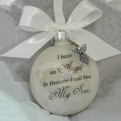 Memorial ornaments feather ball - Angel In Heaven Memorial Ornament