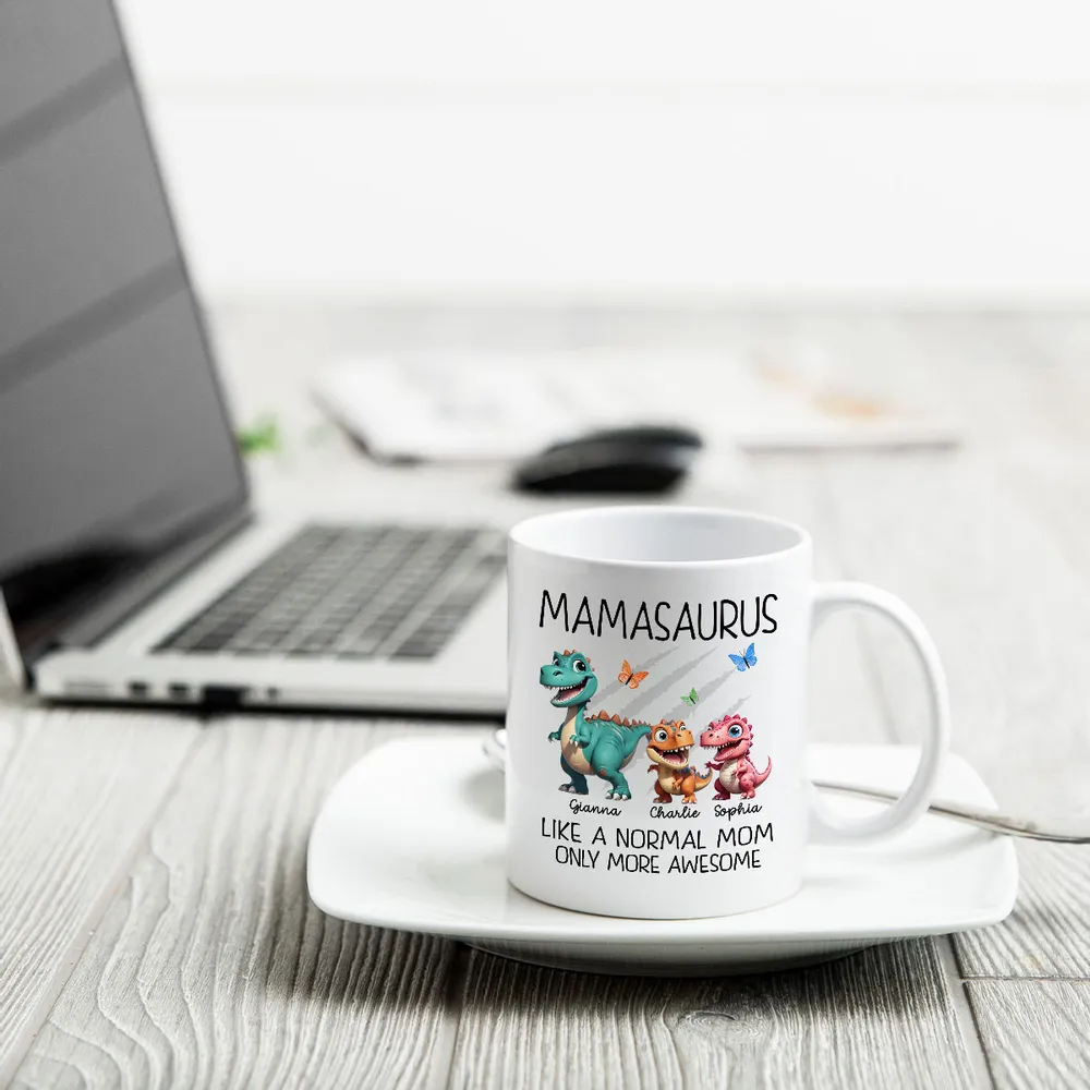 Mamasaurus Grandmasaurus Cute 3D Effect Dinosaurs Personalized Mug
