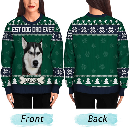 Custom Photo Feliz Navidog - Christmas Gift For Dog Lovers, Cat Lovers - Personalized Unisex Ugly Sweater