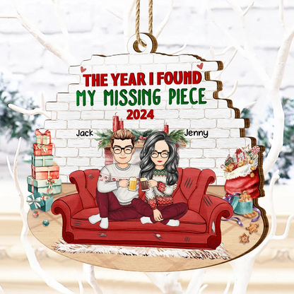 The Year I Found My Missing Piece - Personalized Custom Shaped Wooden Ornament