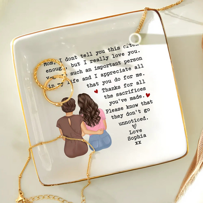 Mom Thanks For All The Sacrifices You've Made Daughter - Personalized Ring Dish