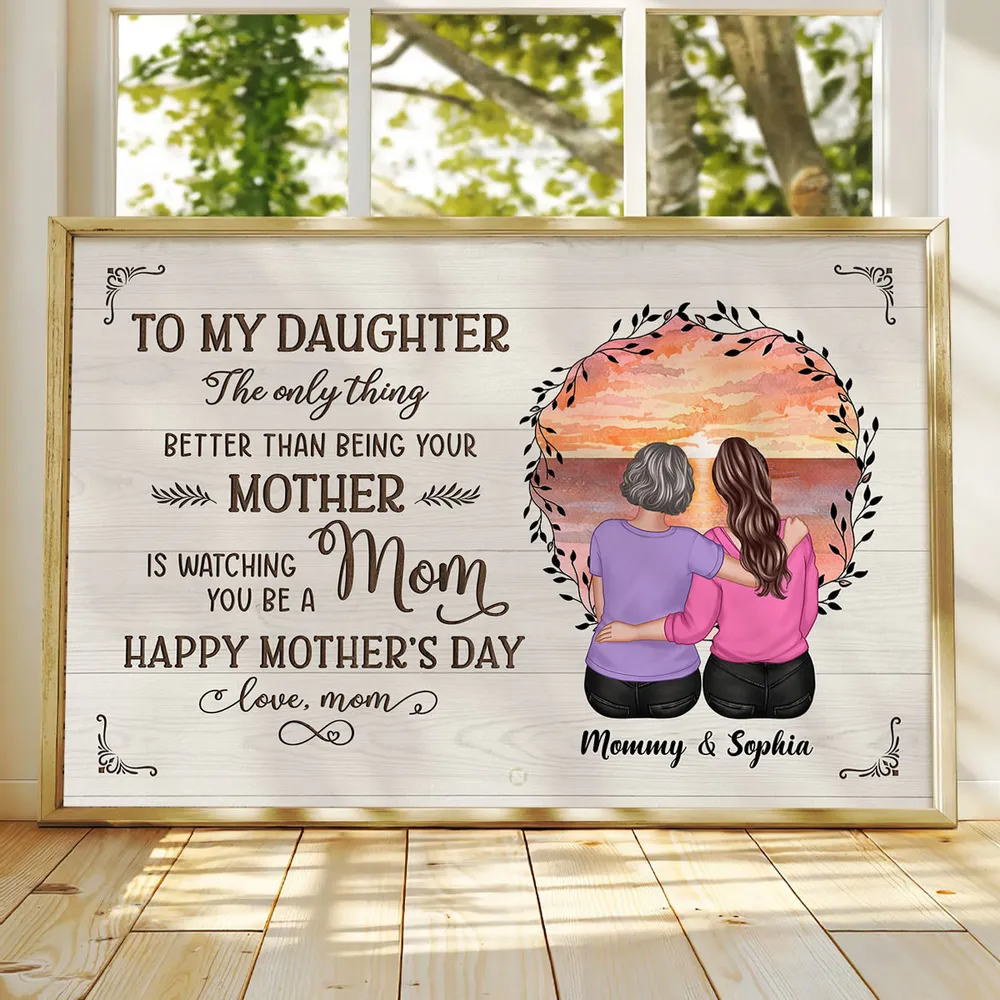 Eternal Beach Landscape To My Daughter From Mom Personalized Poster, Heartfelt 2025 Mother's Day Gift For Daughter