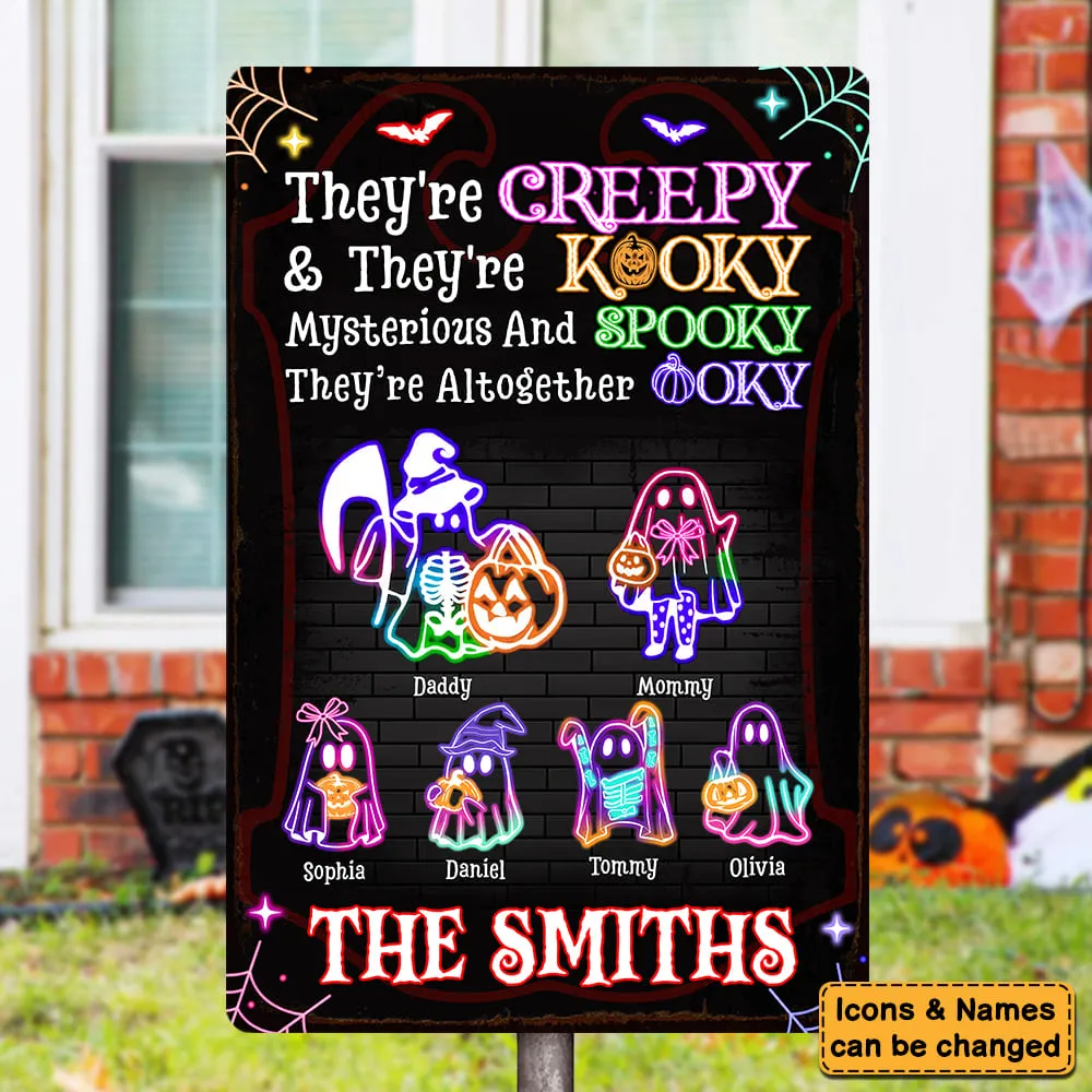 Personalized Halloween Family Boo Neon Metal Sign