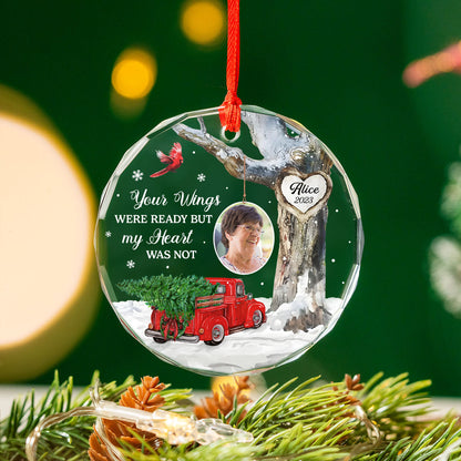 Always With You Photo Memorial Personalized Glass Ornament, Christmas Sympathy Keepsake, Lost Loved Ones Rememberance
