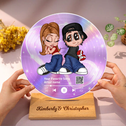 Y2K Couple Custom Vinyl Record, Favorite Song QR Code Acrylic Plaque, Valentine's Day, Anniversary, Birthday Gift for her, Gift for him