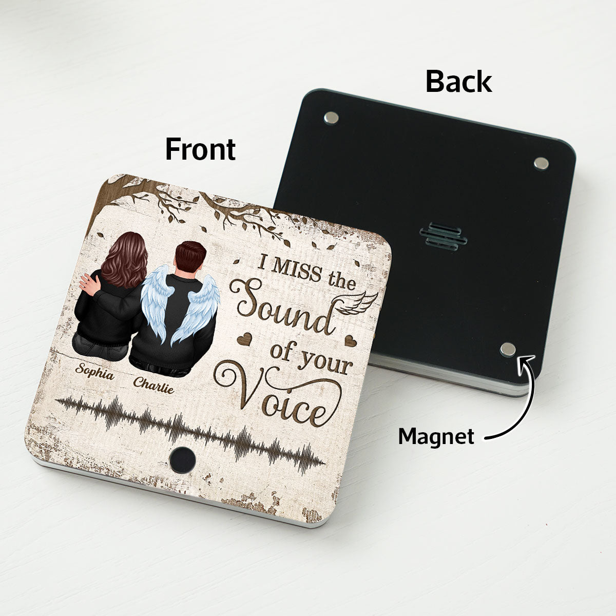 Always With You Couple Back View Under Tree Voice Message Keepsake Sympathy Gift Personalized Music Fridge Magnet