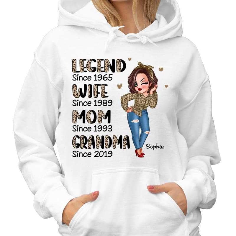 Legend Wife Mom Grandma Leopard Personalized Shirt, Mother's Day Gift For Grandma