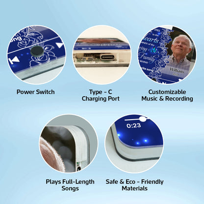 Live On In The Hearts And Minds Memorial Personalized Music Fridge Magnet, Sympathy Keepsake, Remembrance Gift