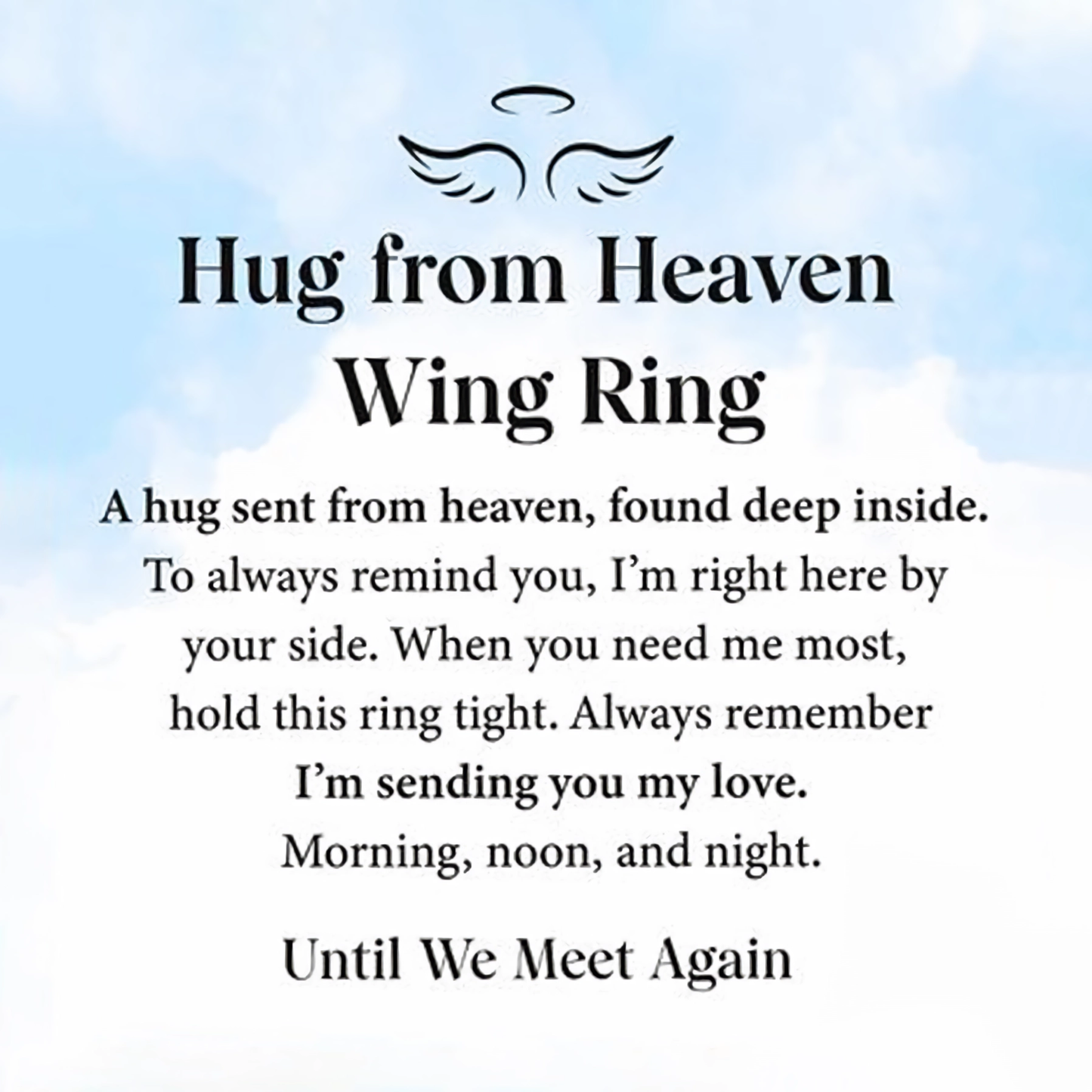 Personalized Hug from Heaven Wing Birthstone Ring