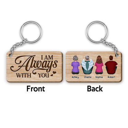 Family Remembrance Gift Memorial Always With You Family Kid Dog Cat Personalized Wooden Keychain