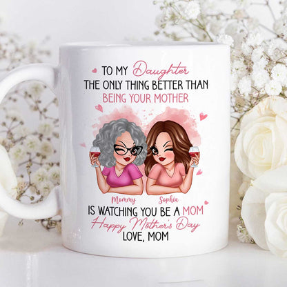 Pink Tone To My Daughter From Mom Happy Mother's Day Personalized Mug, Mother's Day Gift For Daughter