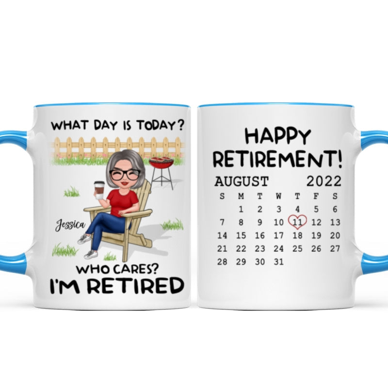 Retirement Gift What Day Is Today Calendar Personalized Mug