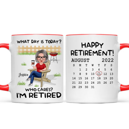 Retirement Gift What Day Is Today Calendar Personalized Mug